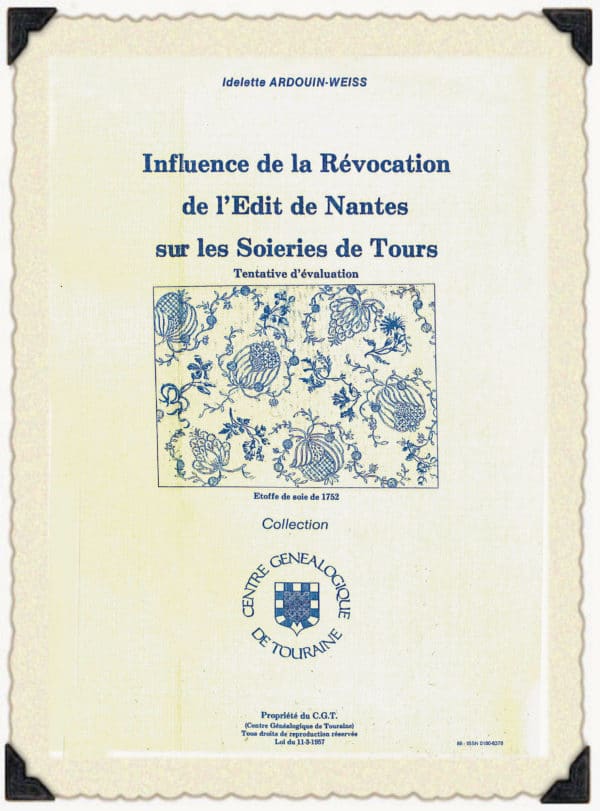 C20<br>Influence de la Révocation<br>de l'Édit de Nantes<br>sur les soieries<br>de Tours